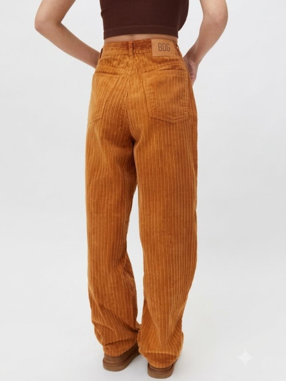 BDG High Rise Baggy Corduroy Pants | Orange | Size 28